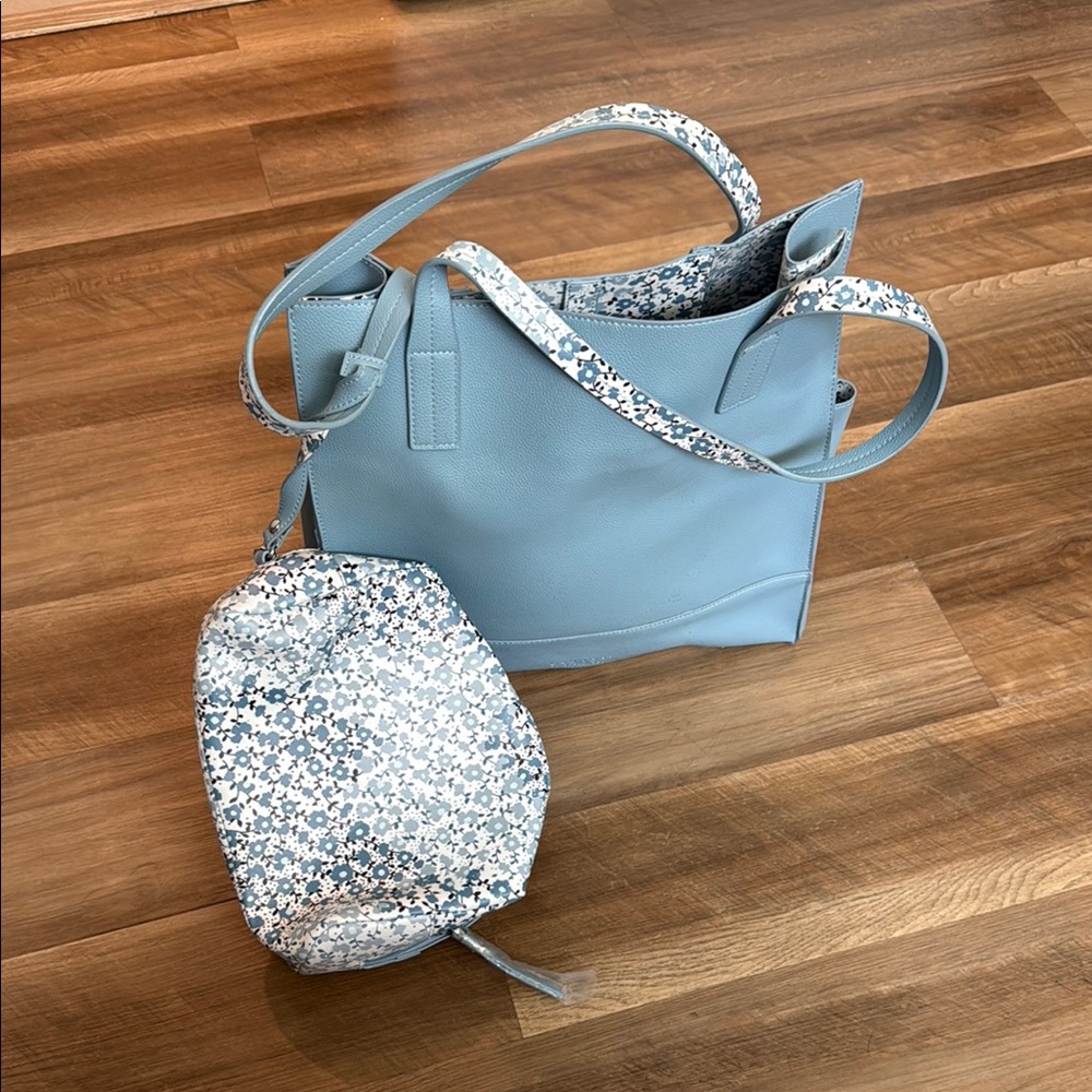 Floral Blue Tote Bag Set